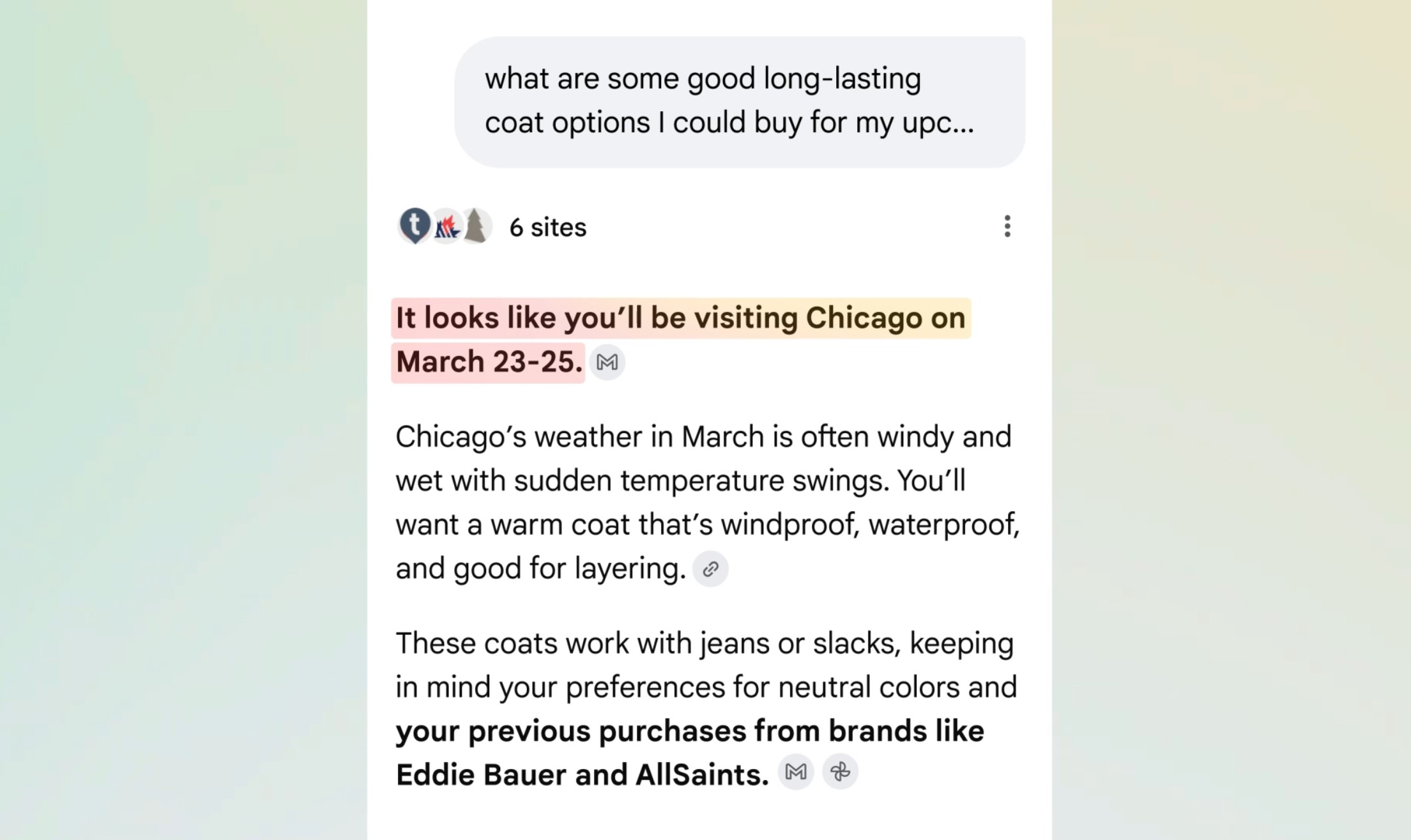 Google 搜尋 AI 模式可以利用 Gmail 和 Photos 更了解你